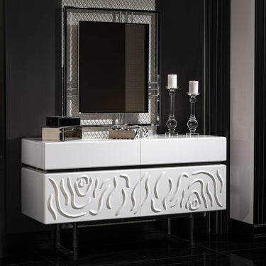 Parma konzolasztal fehér (tükörrel)