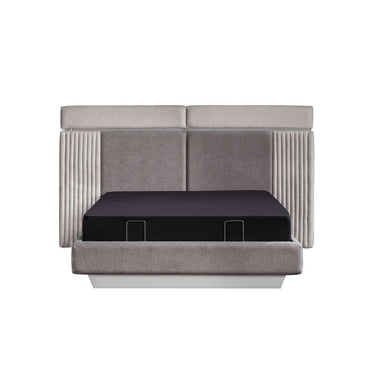 Parma franciaágy 160x200 cm világosszürke (matrac nélkül)