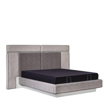 Parma franciaágy 160x200 cm világosszürke (matrac nélkül)