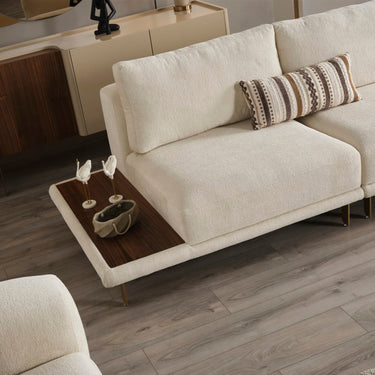 Petra sarokülőgarnitúra U alakú kanapé 370 cm - krém