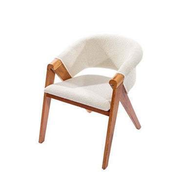 Pote szék világos színű bársony  & fa láb