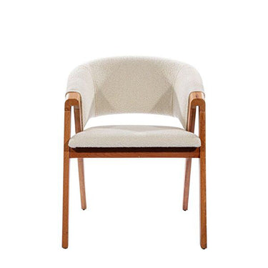 Pote szék világos színű bársony  & fa láb