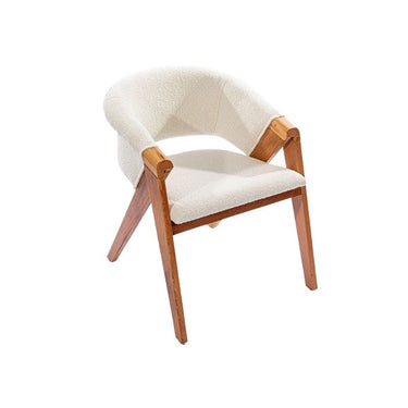 Pote szék világos színű bársony  & fa láb