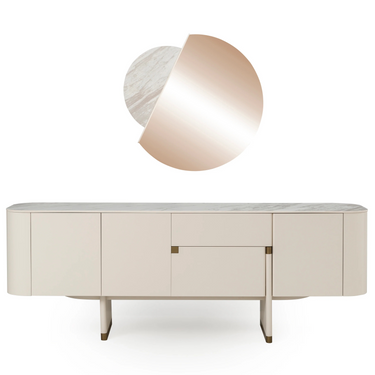 DELTA tálalószekrény ekrü-arany 220 cm