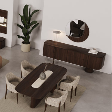 FORESTA tálalószekrény 235 cm sötétbarna