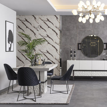 Valentino étkezőasztafehér 185 cm