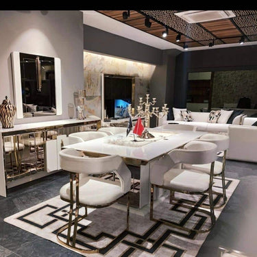 Vegas étkezőasztal fehér-arany 180 cm