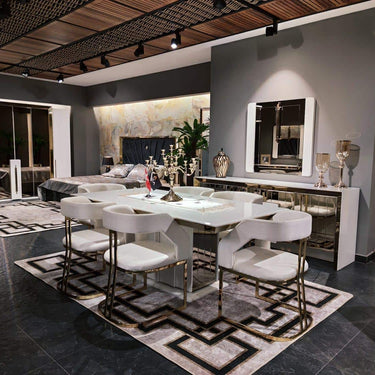 Vegas étkezőasztal fehér-arany 180 cm