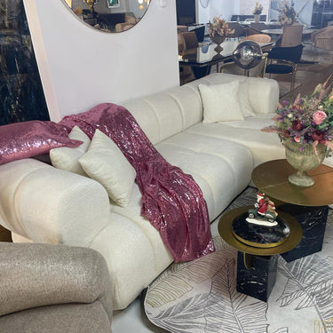 Moon “L” alakú kanapé fehér kiállított