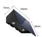 Solar fali lámpa 5V 1w 60lm 3000k IP65 fekete 170x80x73mm
