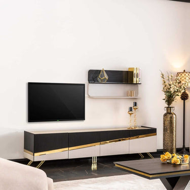 Zigi TV szekrény sötétbarna-bézs