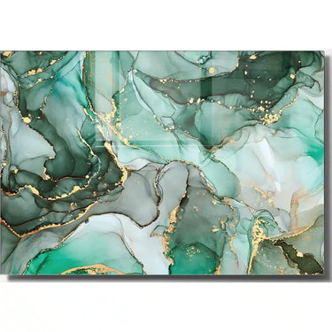 Green&gold üveg kép mintás