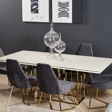 Zen étkezőasztal fehér-arany 200 cm