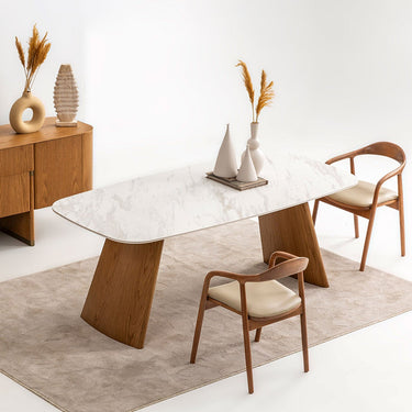 DELTA étkezőasztal világosbarna-porcelán több méretben