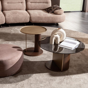 ALYA dohányzóasztal barna-üveg