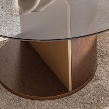 ALYA dohányzóasztal barna-üveg