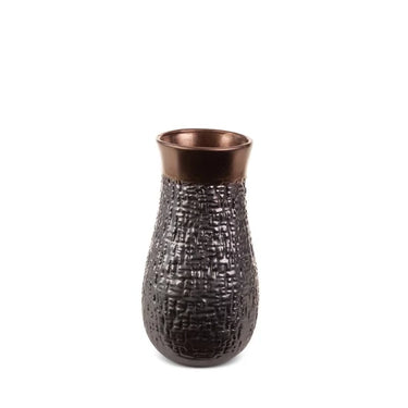 Mureakerámia váza Acélszürke/bronz 14x14x27 cm