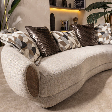 ATHINA 3 személyes lekerekített kanapé  krém