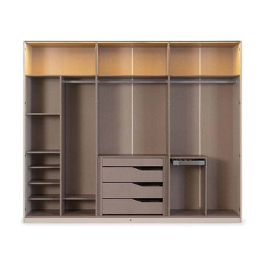 Aura 3 ajtós  gardróbszekrény  krém-bronz, (többféle konfigurációban)