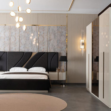 Aura 3 ajtós  gardróbszekrény  krém-bronz, (többféle konfigurációban)