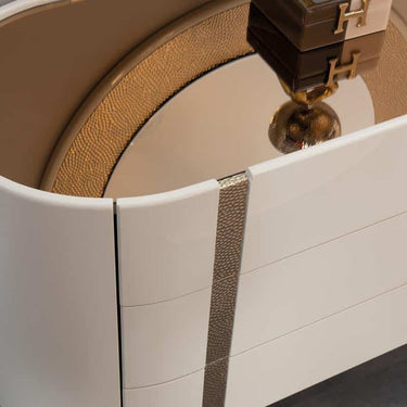 Aura fésülködőasztal  krém-bronz (tükörrel)