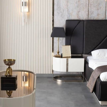 Aura éjjeliszekrény krém-bronz