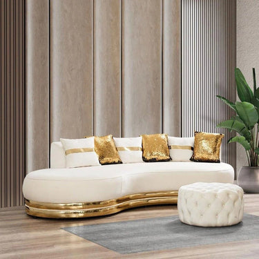 AURIELLE 3 személyes lekerekített kanapé bézs, krém