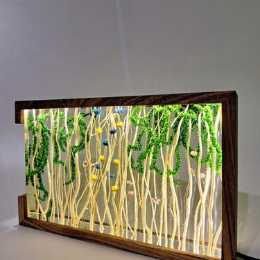 Epoxi selyesakácfás asztali lámpa