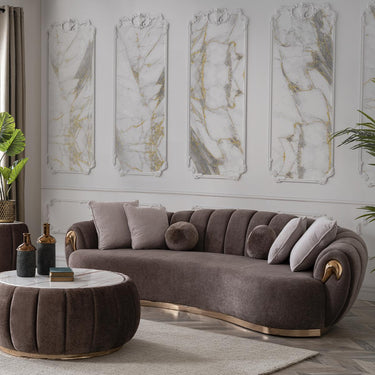 Prada ovális kanapé 3 személyes (több színben)