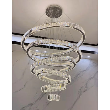 Briel mennyezeti lámpa 5 gyűrűs kristály-arany