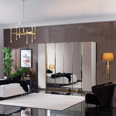 Octo gardróbszekrény krém-arany