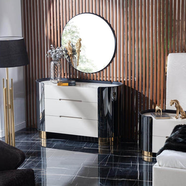 Octo fésülködőszekrény krém-arany