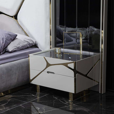 Sirius éjjeliszekrény ekrü-arany