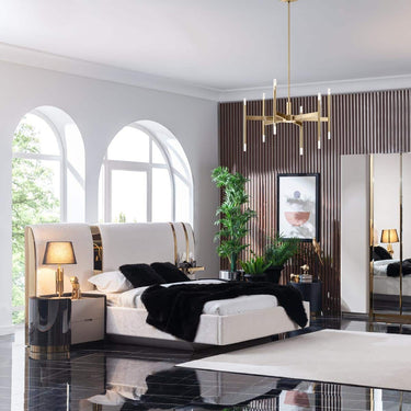 Octo franciaágy keret 180x200 cm krém (matrac nélkül)