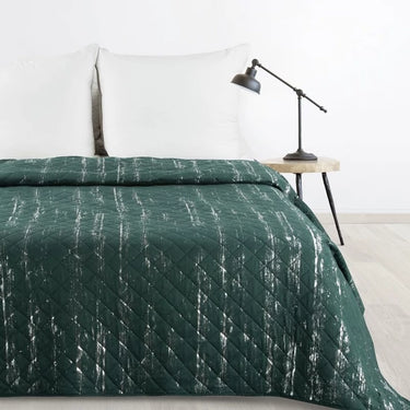 Blink mikroszálas ágytakaró ezüst fényű mintával Sötétzöld 170x210 cm