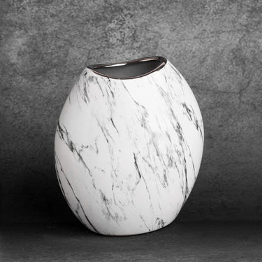 Sell  kerámia váza márványos mintával Fehér 18x9x20 cm
