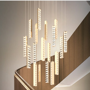 Briel csavart függesztett lámpa arany-kristály (13 függeszték)