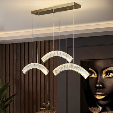 Briel mennyezeti lámpa arany-kristály 3 függelékkel