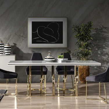 Zen étkezőasztal fehér-arany 200 cm