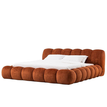 Coco franciaágy keret 160x200 cm bézs-téglavörös (matrac nélkül)