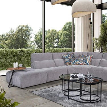 COMO moduláris sarokkanapé világosszürke