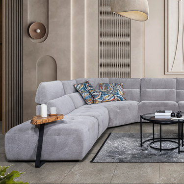 COMO moduláris sarokkanapé világosszürke