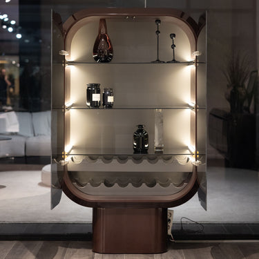 CONTE vitrin bronz-üveg (világítással)