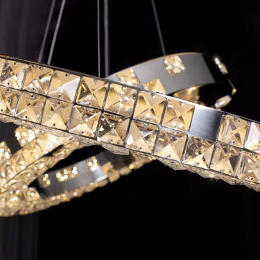 CRYSTAL két gyűrűs függőlámpa 60+80 cm