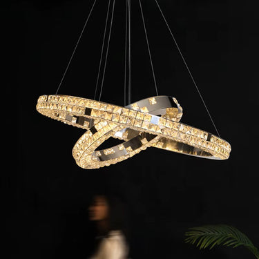 CRYSTAL két gyűrűs függőlámpa 60+80 cm