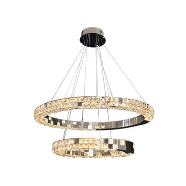 CRYSTAL két gyűrűs függőlámpa 60+80 cm