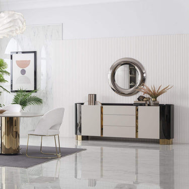 Octo tálalószekrény krém-arany 230 cm