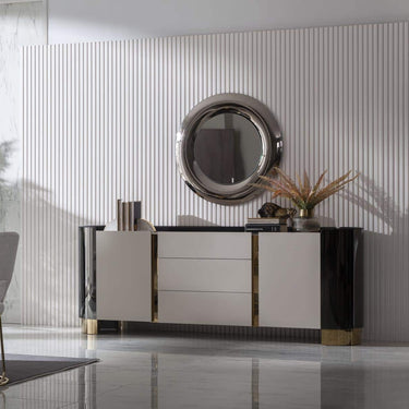 Octo tálalószekrény krém-arany 230 cm