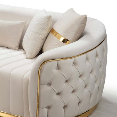 Leva 3 személyes chesterfield kanapé bézs