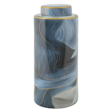 Blue elegáns kerámia váza kék/arany ø 15x34 cm